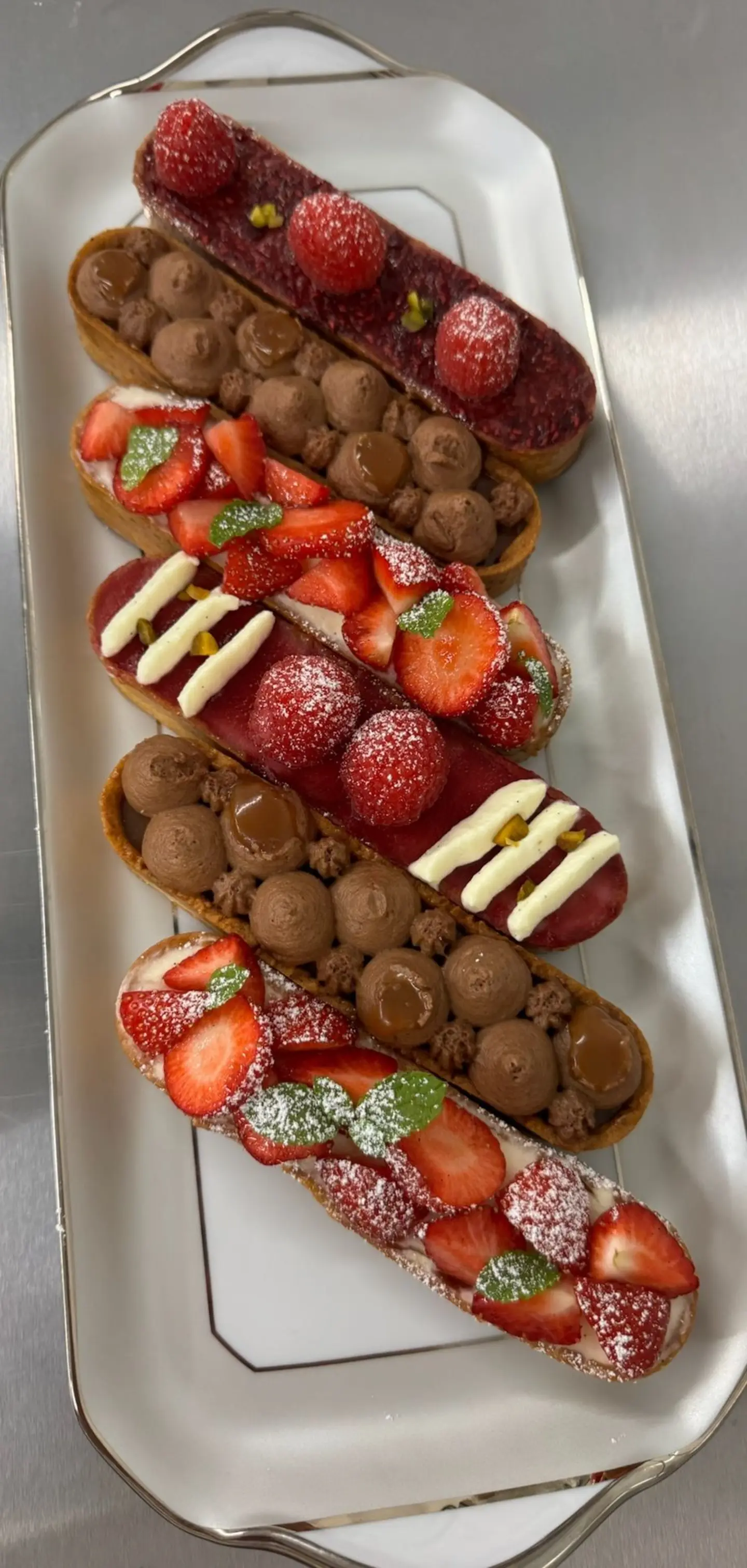 aardbei chocolade tartelette frambozen